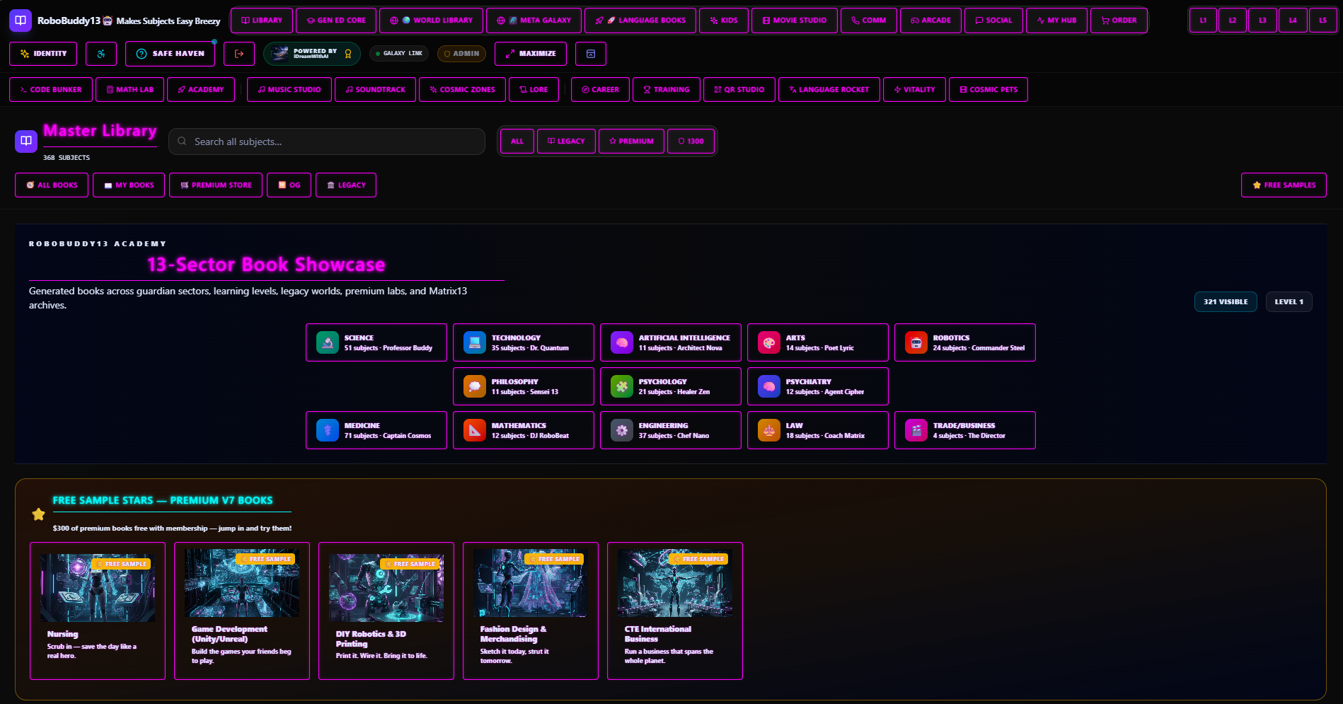 RoboBuddy13 Viewer — Meta Galaxy console